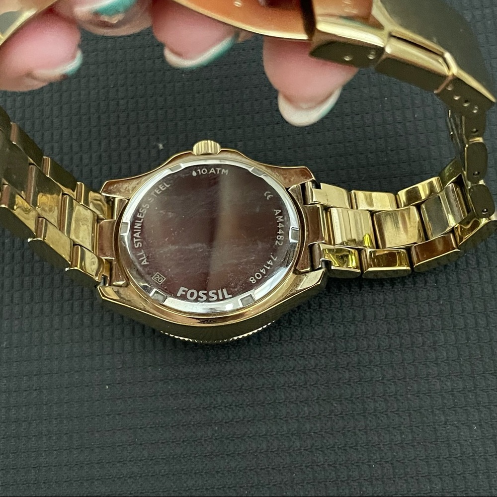 FOSSIL Riley Multifunction Gold-Tone Stainless Steel Watch - Picture 9 of 9